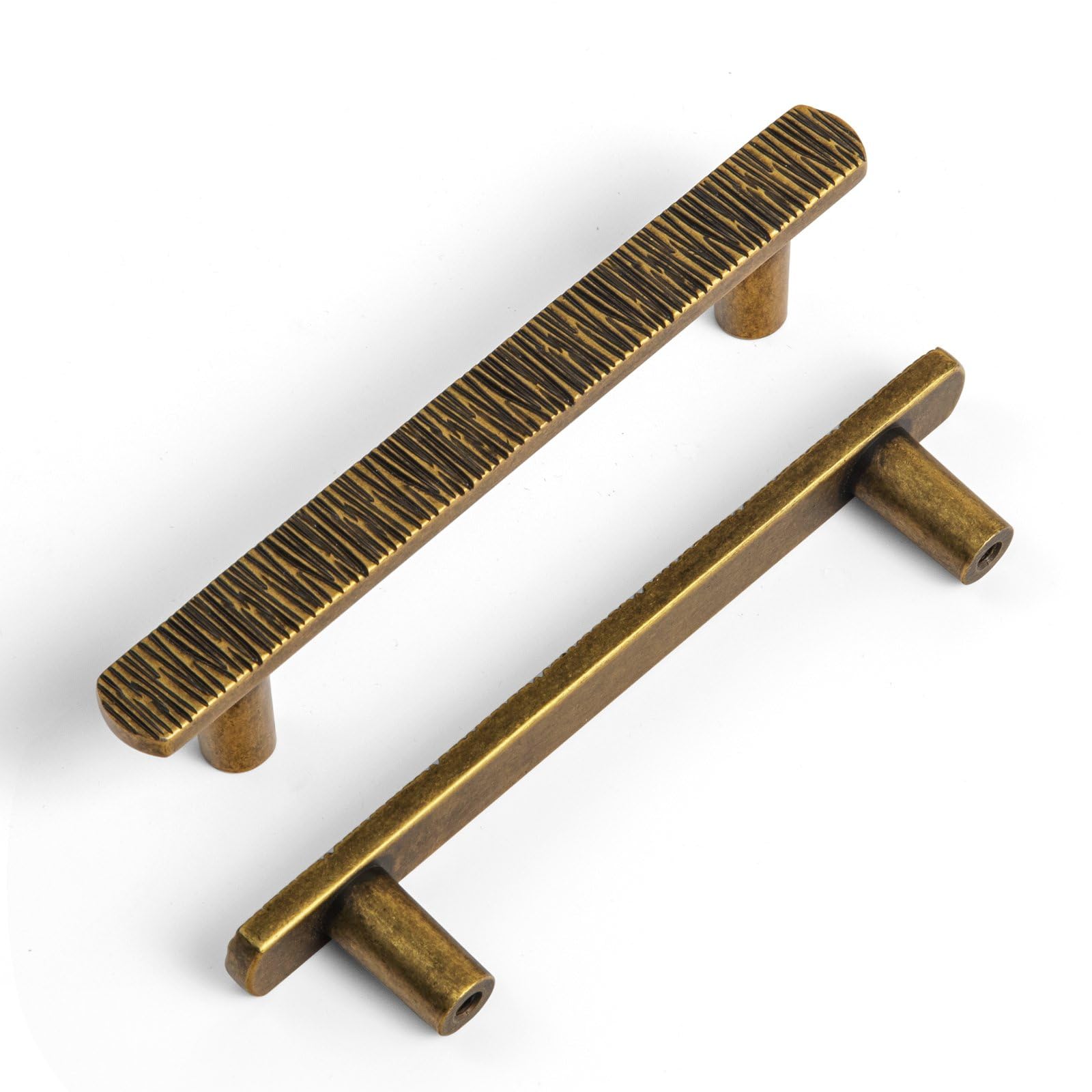 Antique Brass Cabinet Pulls - 3 Inch Cup Handles, Vintage Style Zinc Alloy Drawer Pulls, 6 Pack With Screws