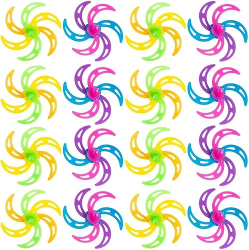 Fun Express - Tapas giratorias de neón de plástico (4dz) - Juguetes - Juguetes de valor - Tops - 48 piezas