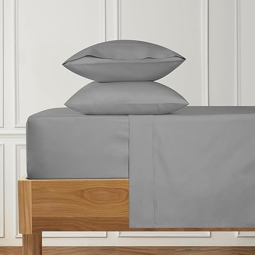URBANHUT Sábanas de algodón egipcio tamaño Queen, sábanas de lujo de tejido satinado para cama tamaño Queen, juego de sábanas de 4 piezas, sábanas