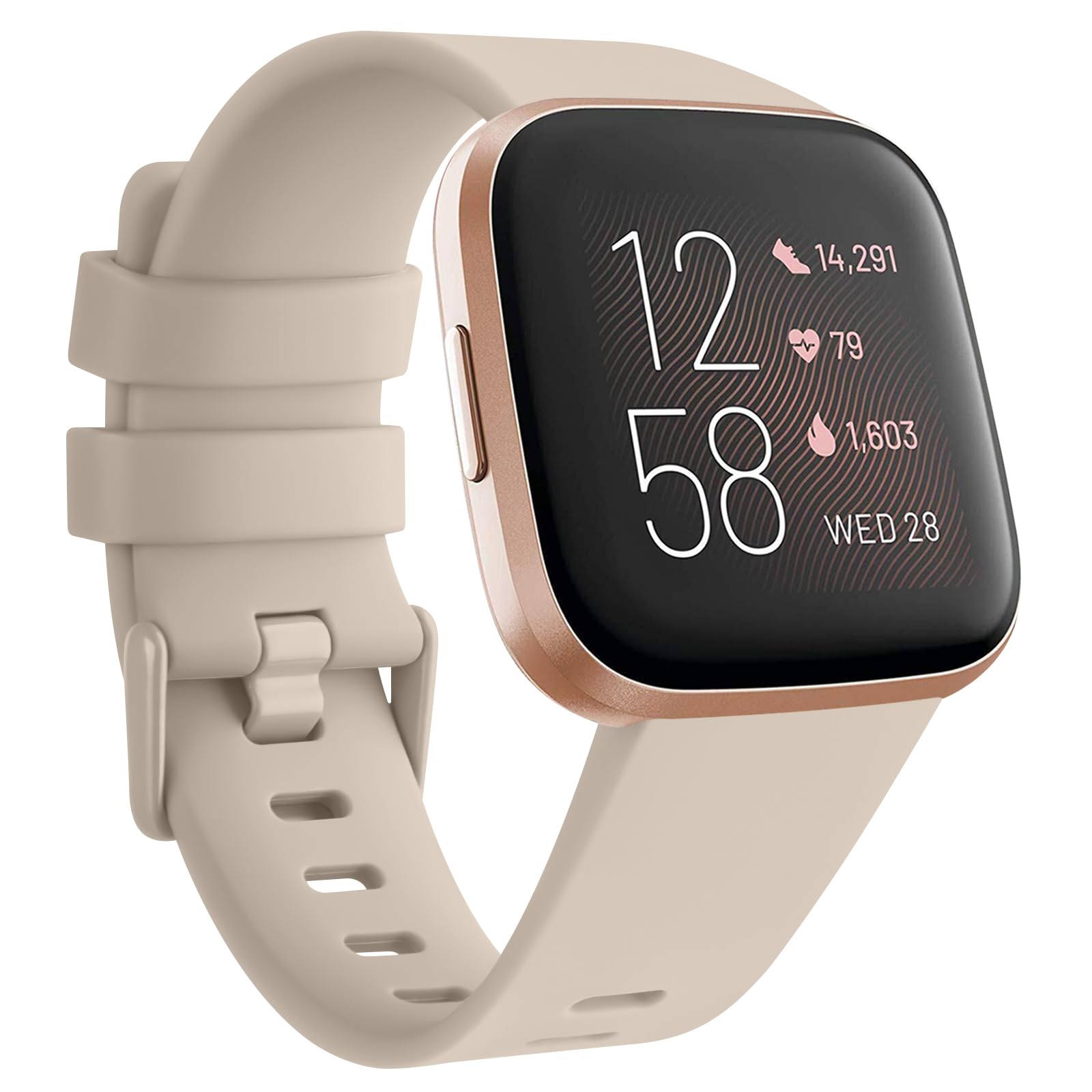Silicone Sport Replacement Straps Compatible with Fitbit Versa Lite/Fitbit Versa 2 - Pack A, Small - Image 3
