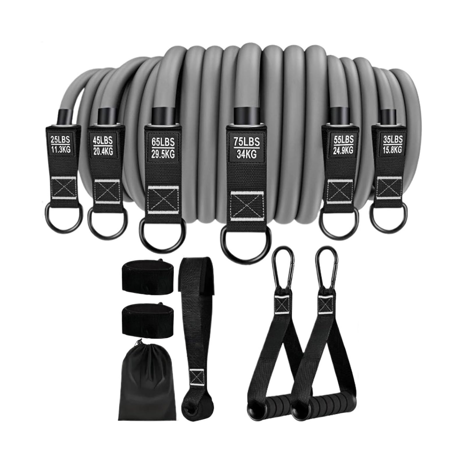 Widerstandsbänder mit Griffen Widerstandsbänder, Fitnessbänder-Set, robuste Trainingsbänder