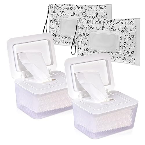 Miniatura 10 de Umtiti Dispensador de toallitas y bolsa de toallitasbolsa de pañuelosfunda de pañuelos con tapa segura de sellado de humedad, patas de goma