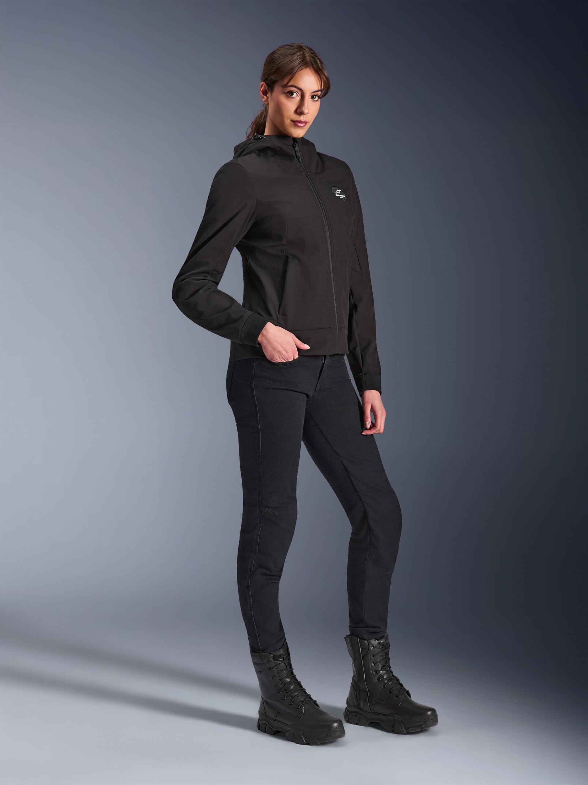 Alpinestars Stella Radium Tech Sweat à capuche moto pour femmes, noir, XL | Étanche