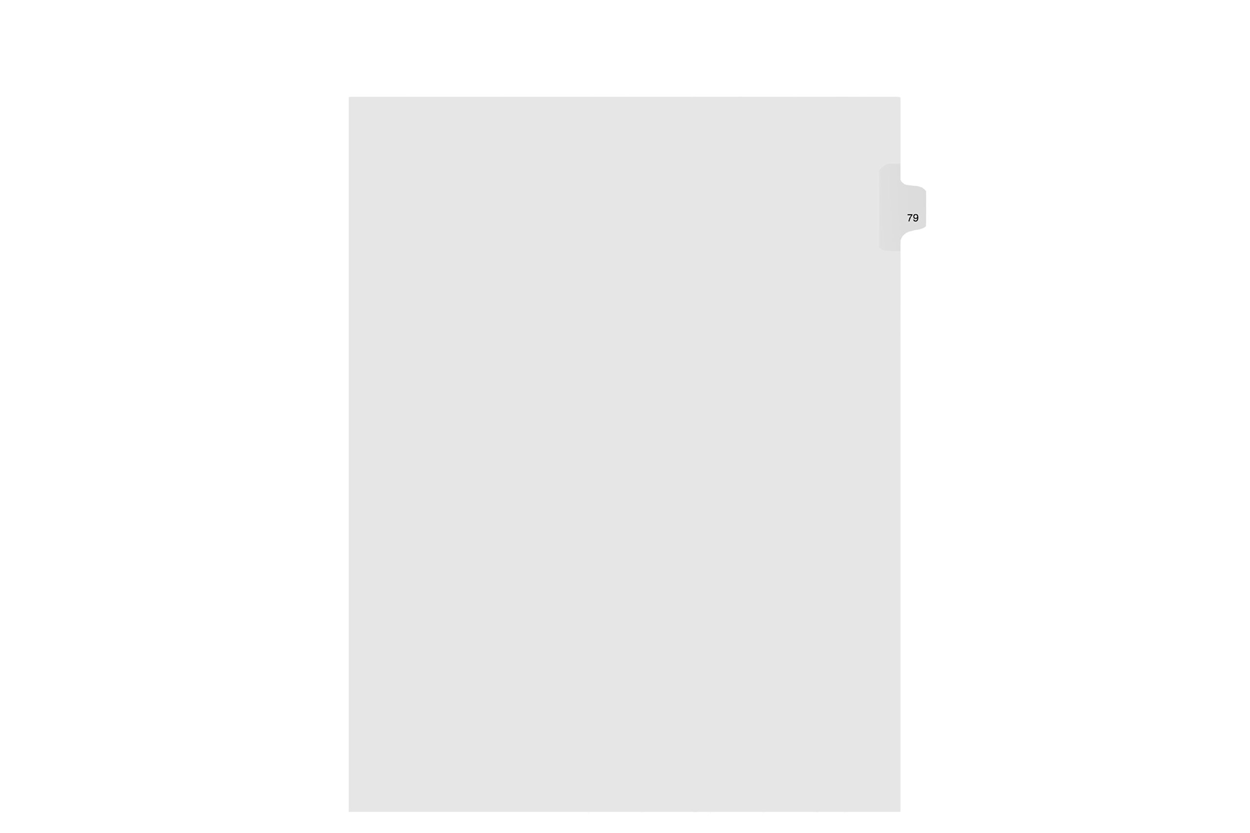 Letter Size Individually Numbered 1/25th Cut Side Tab Index Dividers, 25 Sheets per Pack, White, Number 79 (91079)
