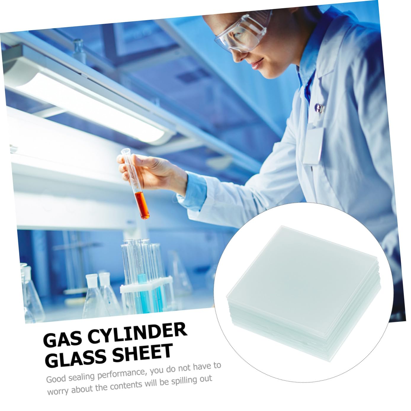 15 Stück Matte Glasplatten 60x60mm für Sammelflaschen Bruch und Stoßfest für Experimente im Schul Labor und Chemielabor