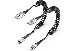 JukeKul Coiled Lightning Cable 3ft Nylon Braided