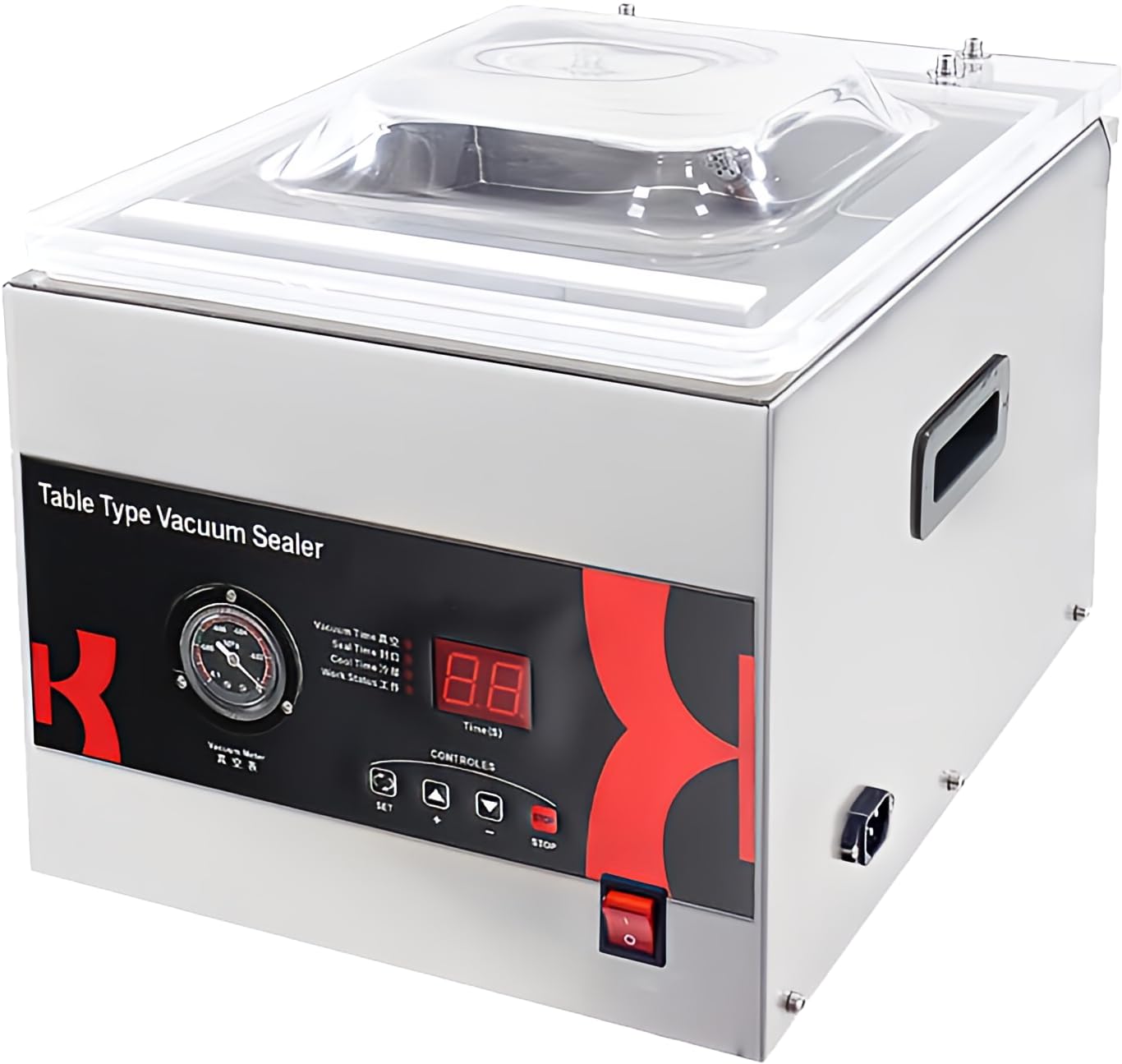 Berger & Schröter | Kammer Vakuumgerät Vakuumierer Vakuummaschine DZ-260-C Schweißnaht 71,6 Liter/Minute Unterdruckmanometer & Schweißautomatik, Silber