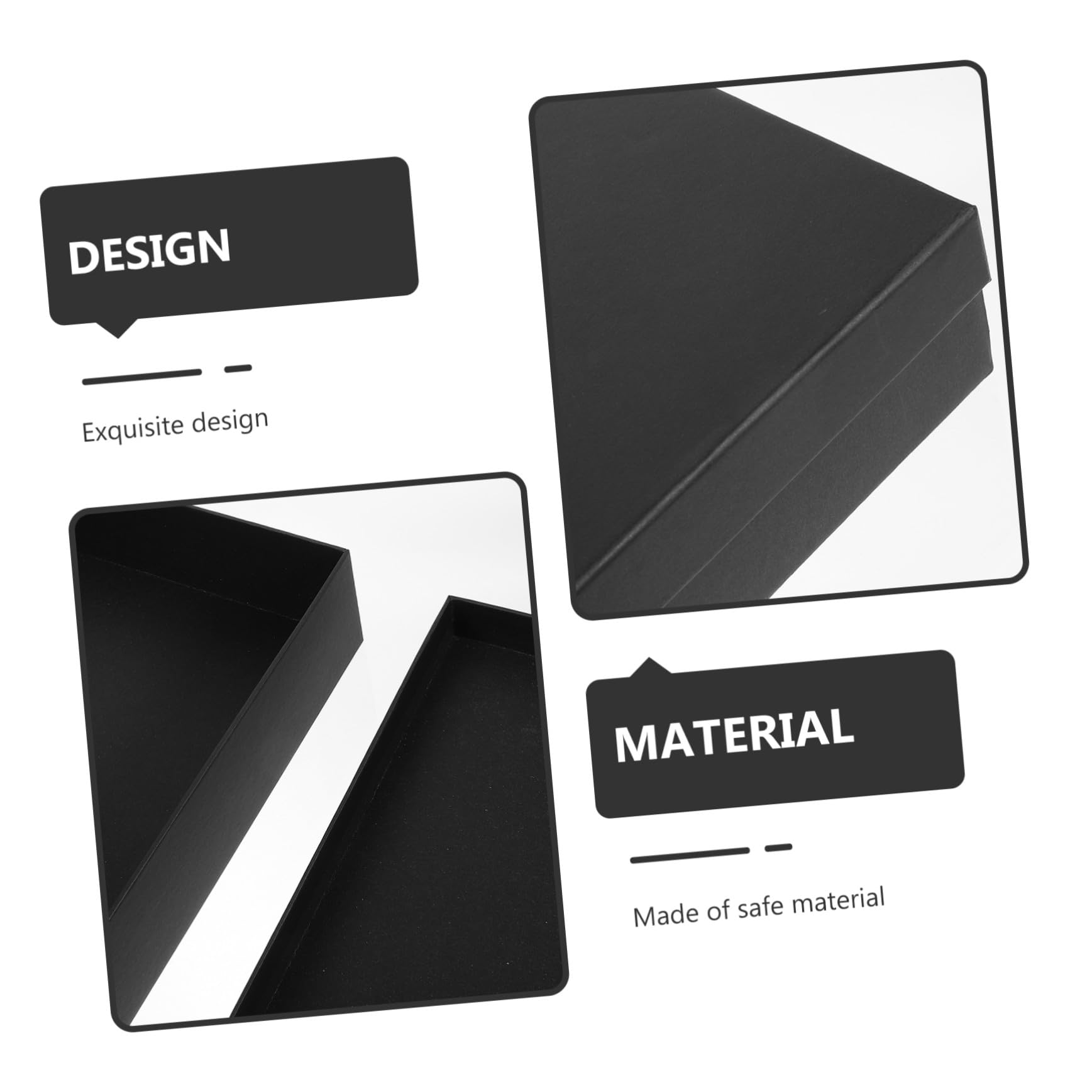 INOOMP Scatola Regalo Coperchio Elegante Rettangolare in Cartone Riutilizzabile Nera Facili da Conservare per Imballaggi e Confezioni Regalo