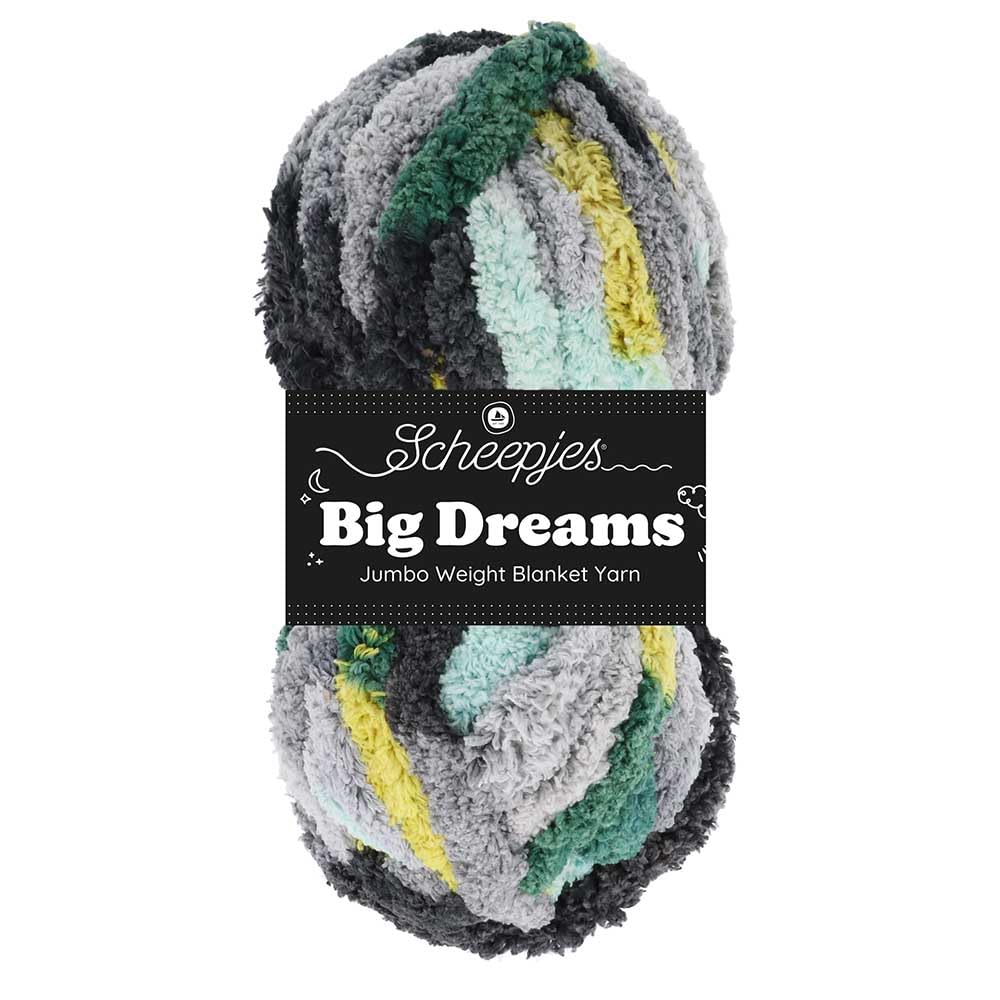 Scheepjes Big Dreams 1x200g - 709 Castle in the Air Garens in Grijs/Groen/Zwart