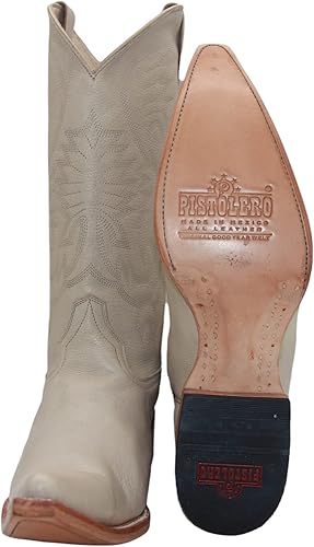 Miniatura 4 de The Western Shops Botas bordadas de cuero genuino para hombre