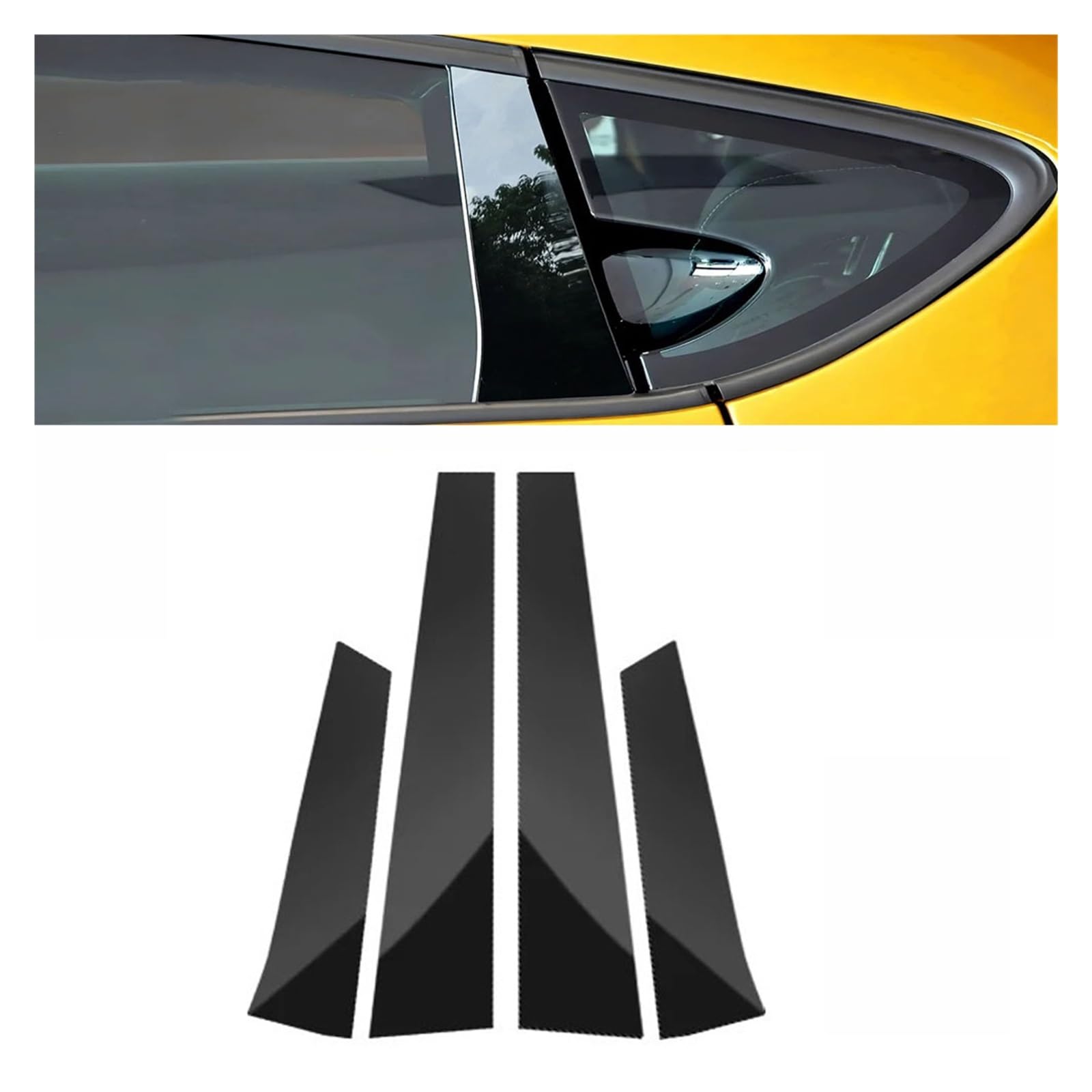Compatible con Seat Leon MK2 2005-2012 Seat Altea, Ventana de Coche, Columna de Puerta, Pilar BC, embellecedor, Cubierta, Pegatinas de PC en Negro Brillante, Accesorios(Glossy Black)