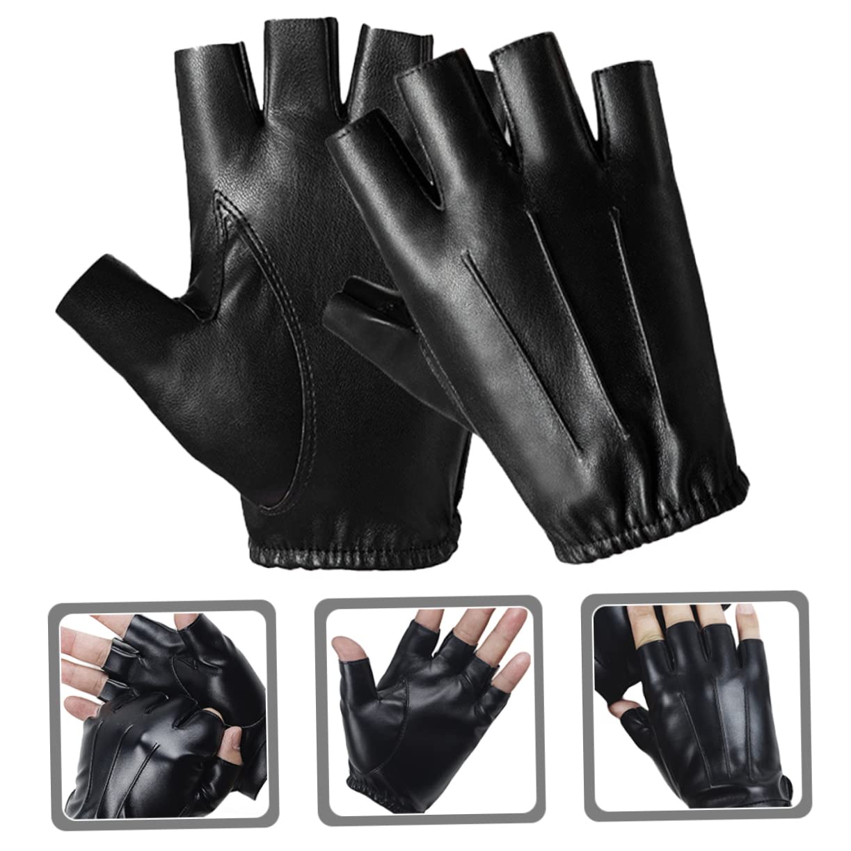 BESPORTBLE 5paia Guanti Da Bicicletta Mezze Ergonomici Pu Antiscivolo Per Attività Outdoor Per Ciclismo e Escursionismo Design Resistente All Usura Per Comfort e Sicurezza