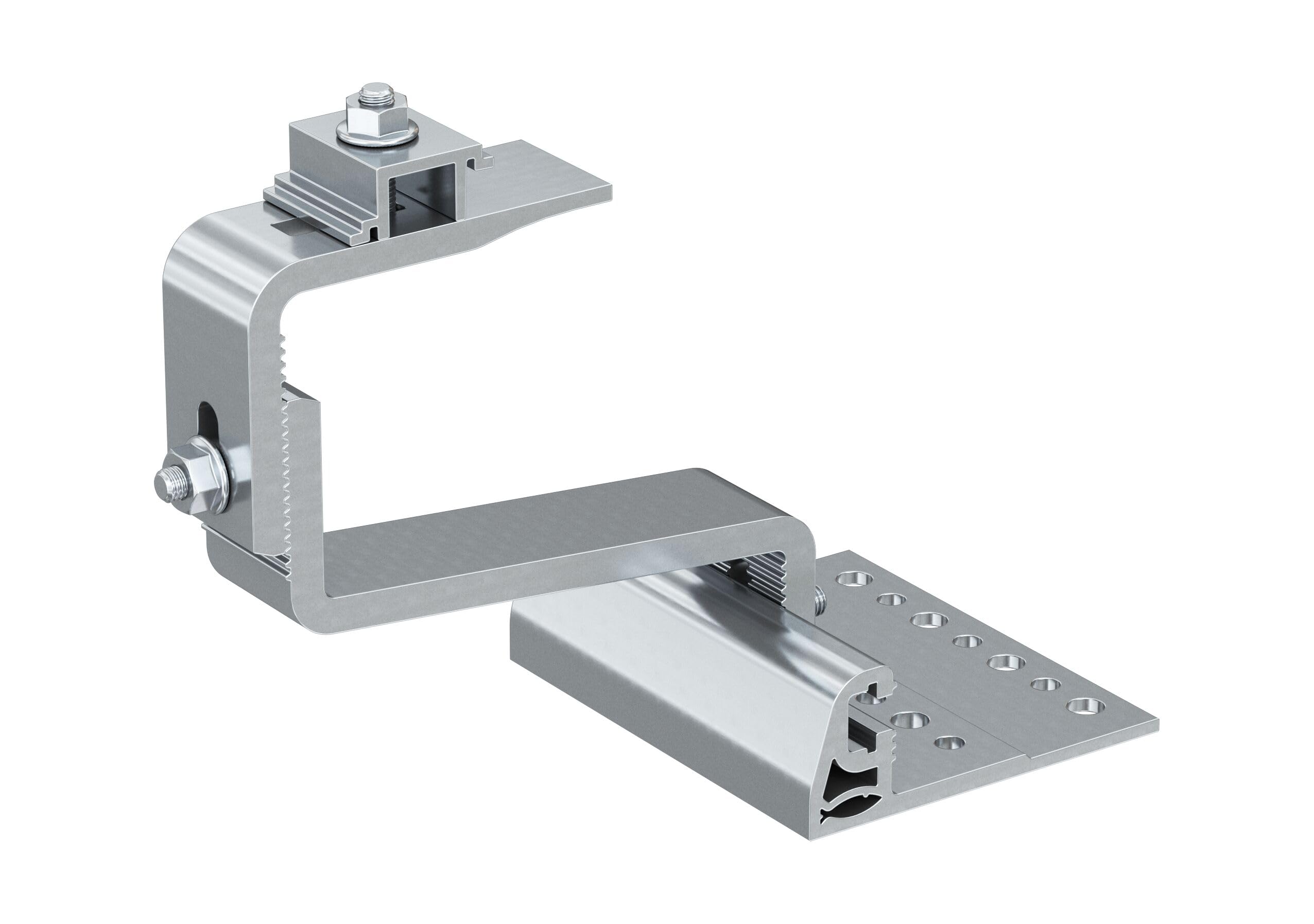 Fischer RH 40-52 HB AL 10 x aluminiowy hak do dachówki, 4 regulacje, mocowanie poziome, do profili fotowoltaicznych paneli słonecznych, 571745