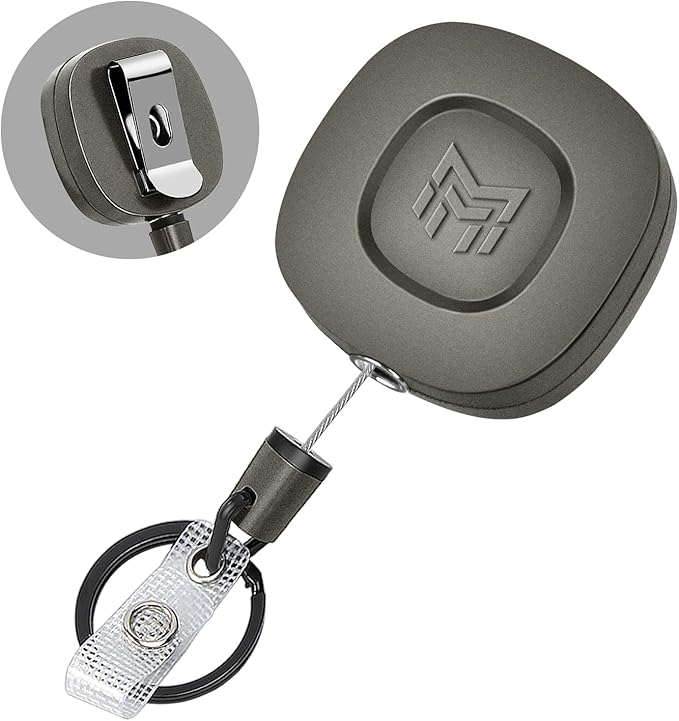 MNGARISTA Heavy Duty Metal Retractable Keychain with Belt Clip, 8 oz