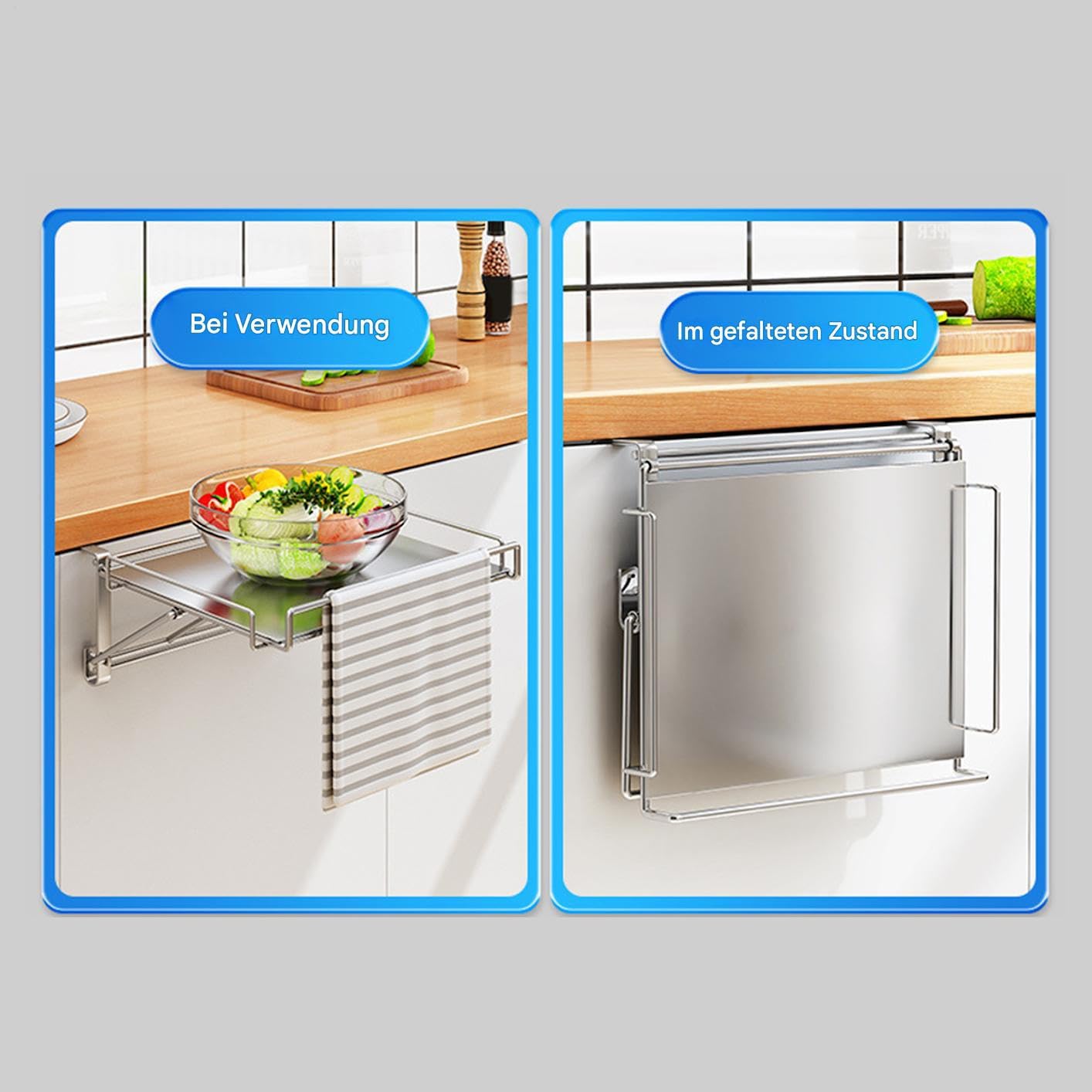 Organizador De Puerta De Armario Organizador Plegable de Puerta de Armario | Gancho para Estante y Colgador de Toallas para Platos Ollas Hogar Dormitorio Encimera Balcón