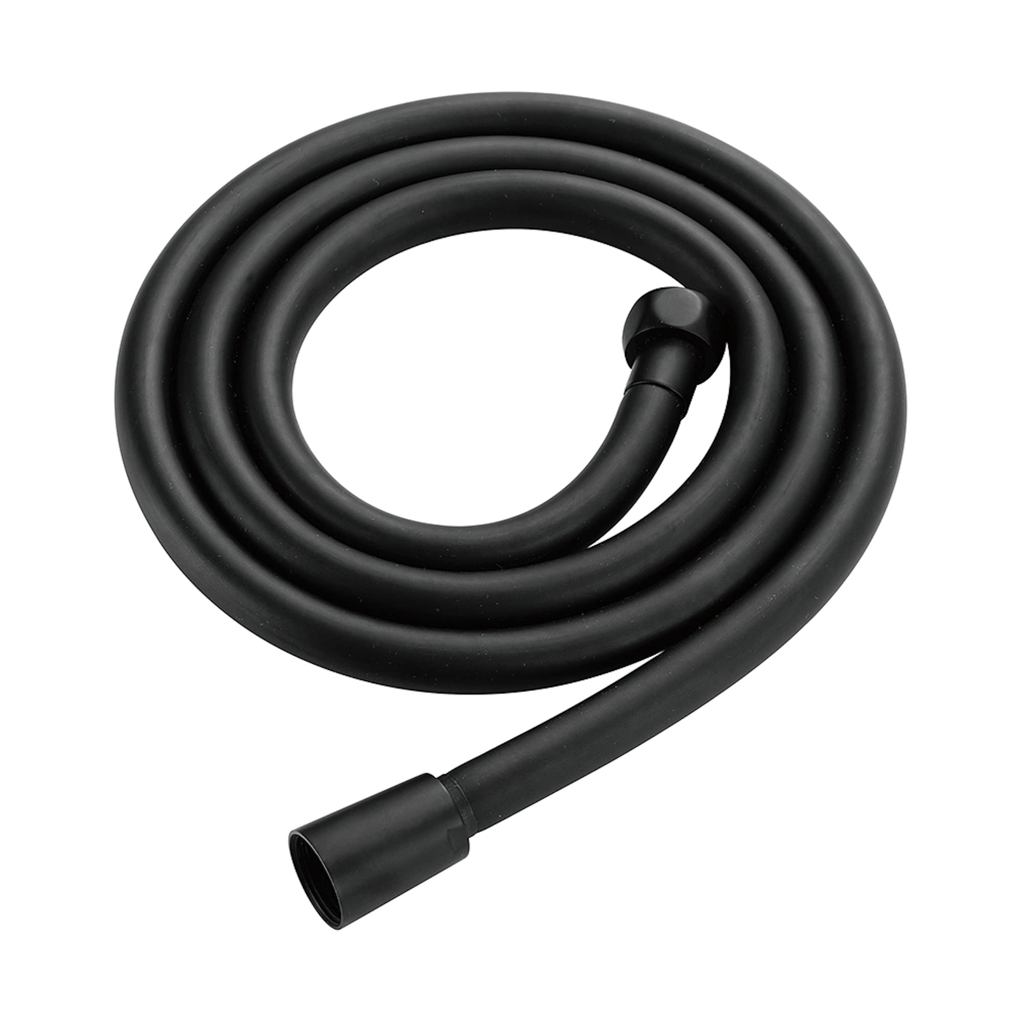 ENKI, H18, PVC Smooth Shower Hose 1.5m / 59 inch, Replacement Shower Pipe with Brass Connections, Flexible Anti-Twist, Black