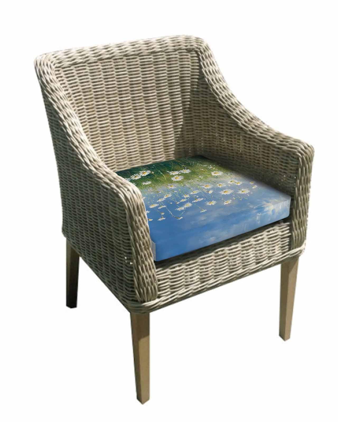 Hokiten Spring Floral Outdoor Cushion Chair Cover Set of 2 - Waterproof Couch Seat Covers, Modern Oil Painting Flowers Farmhouse Patio Furniture Protector Cushions Slipcovers for Sofa/RV, 20