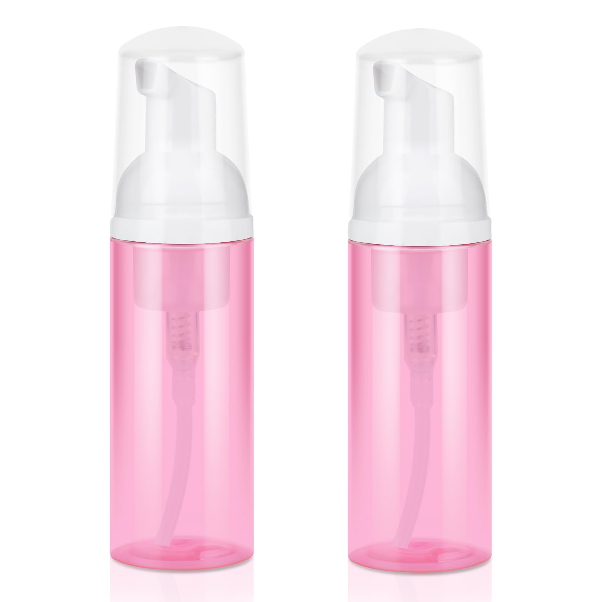 Foam Pump Bottle 2Pcs Travel Lash Shampoo Bottle, Empty Portable Refillable Mousse Foam Soap Dispenser for Hand Soap, Lash Cleanser, Shampoo, Face