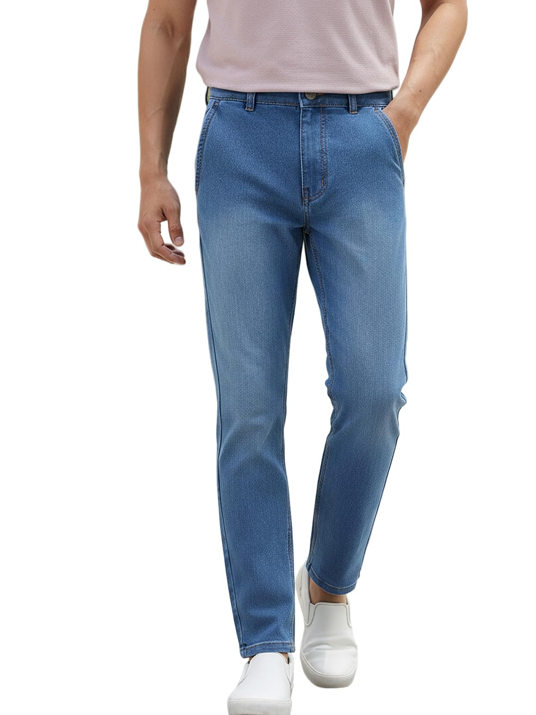 Men Mid Rise Slim Fit Washed Jeans Stretchable