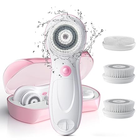 touchbeauty AS-0759AG 360 Rotating Facial Microdermabrasion Brush with 3 Replacement Cleansing Bursh Head