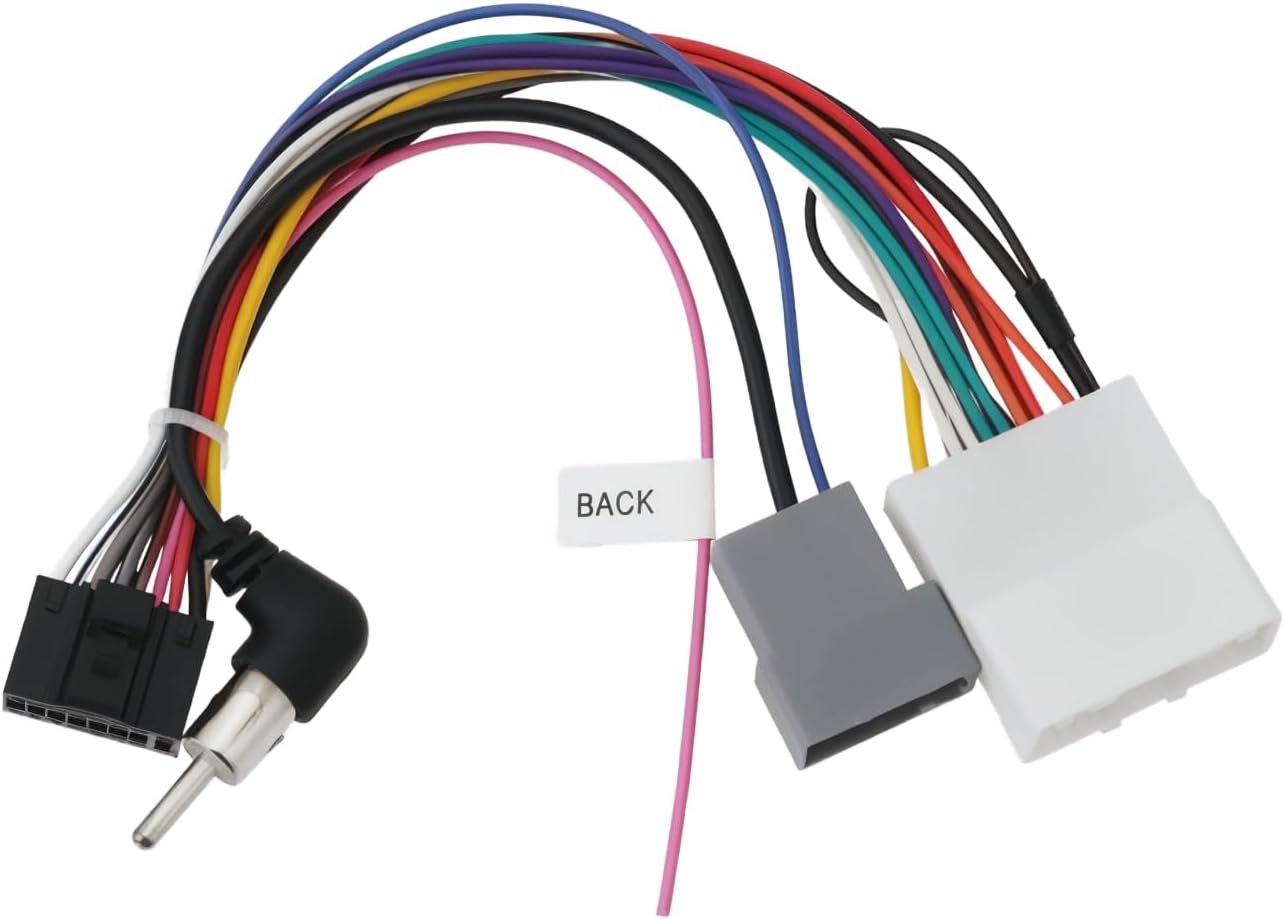 1Pc 20-Pin Android Car Radio Wire Harness Adapter 16-Pin ISO Stereo Cable with Antenna Plug Compatible with Nissan Sunny 2012-2016 Compatible with Nissan Sylphy 2012-2016