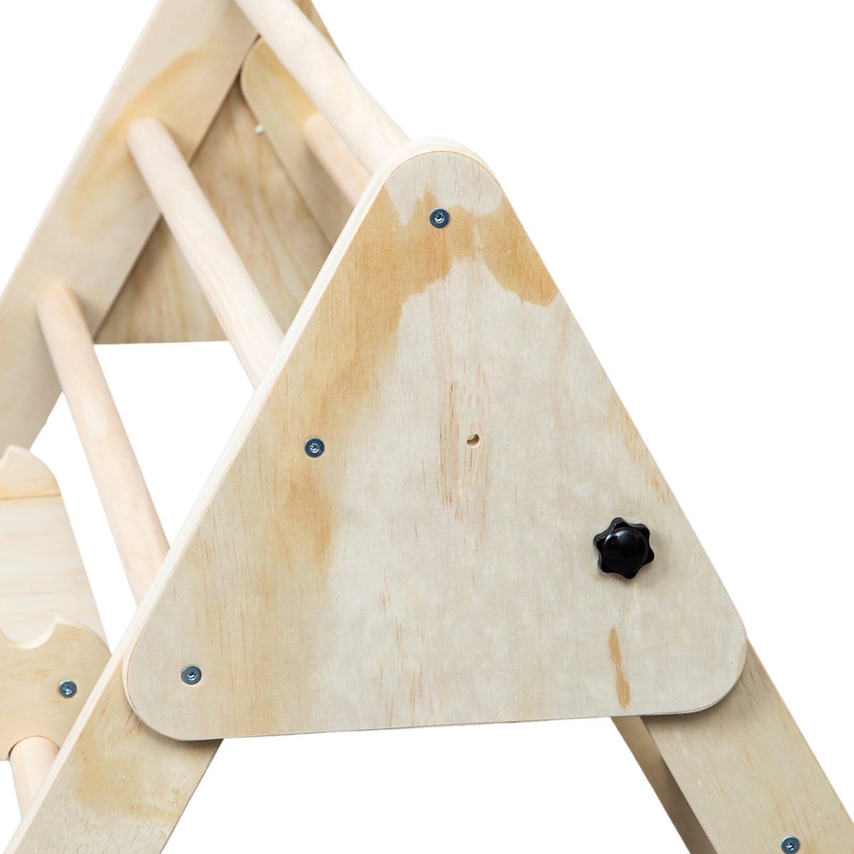 Spalliera XXL Pieghevole con Triangolo, Arco e Scivolo - Palestra Montessori in Legno Naturale - 210x83x81cm