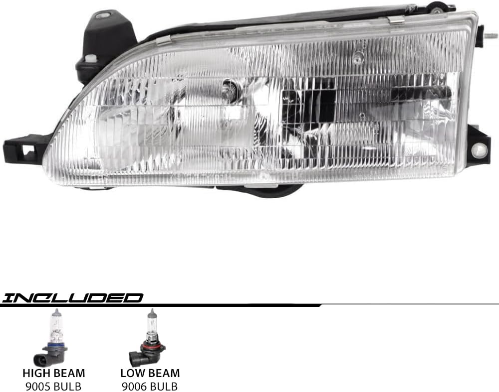 EPIC LIGHTING OE Fitment Replacement Headlight Signal Light Combo Set Compatible with Toyota 93 94 95 96 97 Corolla [ 811501A491 811101E221 8162012600 8161012600 ] 4-Piece