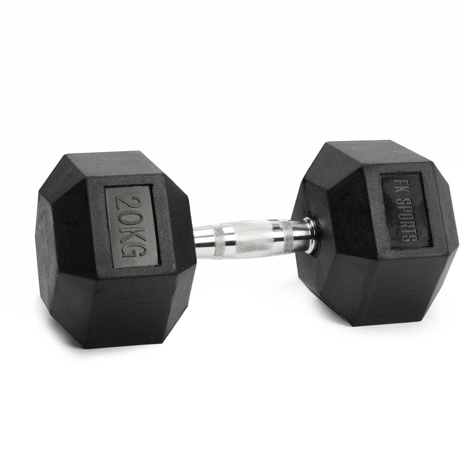 FK Sports Dumbbells (Set of 2), Weight Dumbbells Set 2.5Kg, 5kg, 7.5kg, 10kg, 12.5kg, 15kg, 20Kg In Pair - Hex Dumbbells Set for Men & Women - Home Gym Equipment - Weights Set (20 KG)