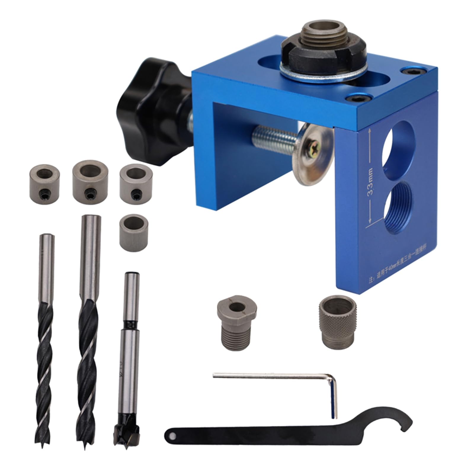 Buxuaaaa Woodworking 3 In 1 Doweling Jigs Adjustable Wood Dowel Puncher Locators Pocket Hole Jigs, Cabinet Hole Drill Guide Drill Guide