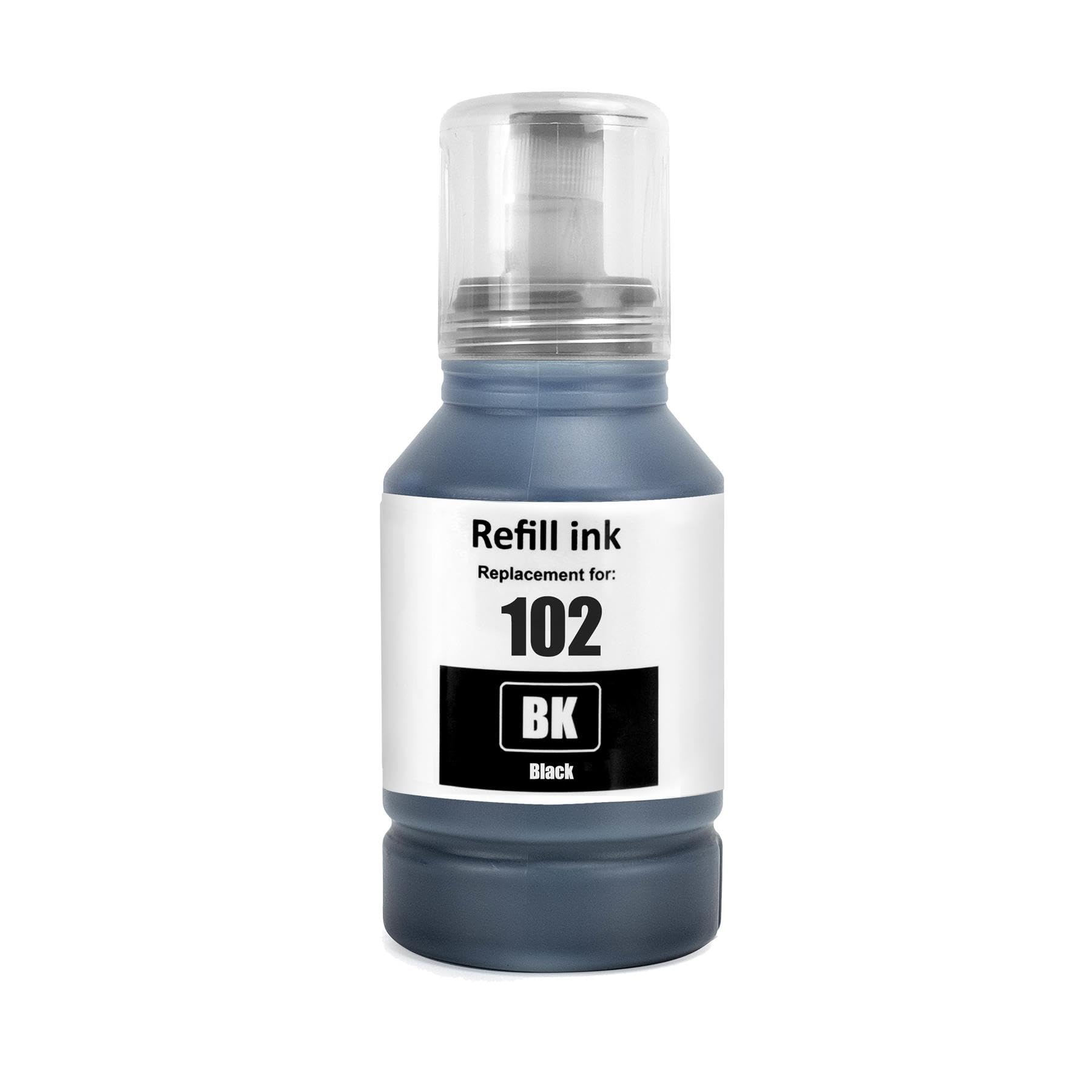 Go Inks Encre Noir 127 ML Compatible avec Epson 102 pour Imprimantes EcoTank Non OEM