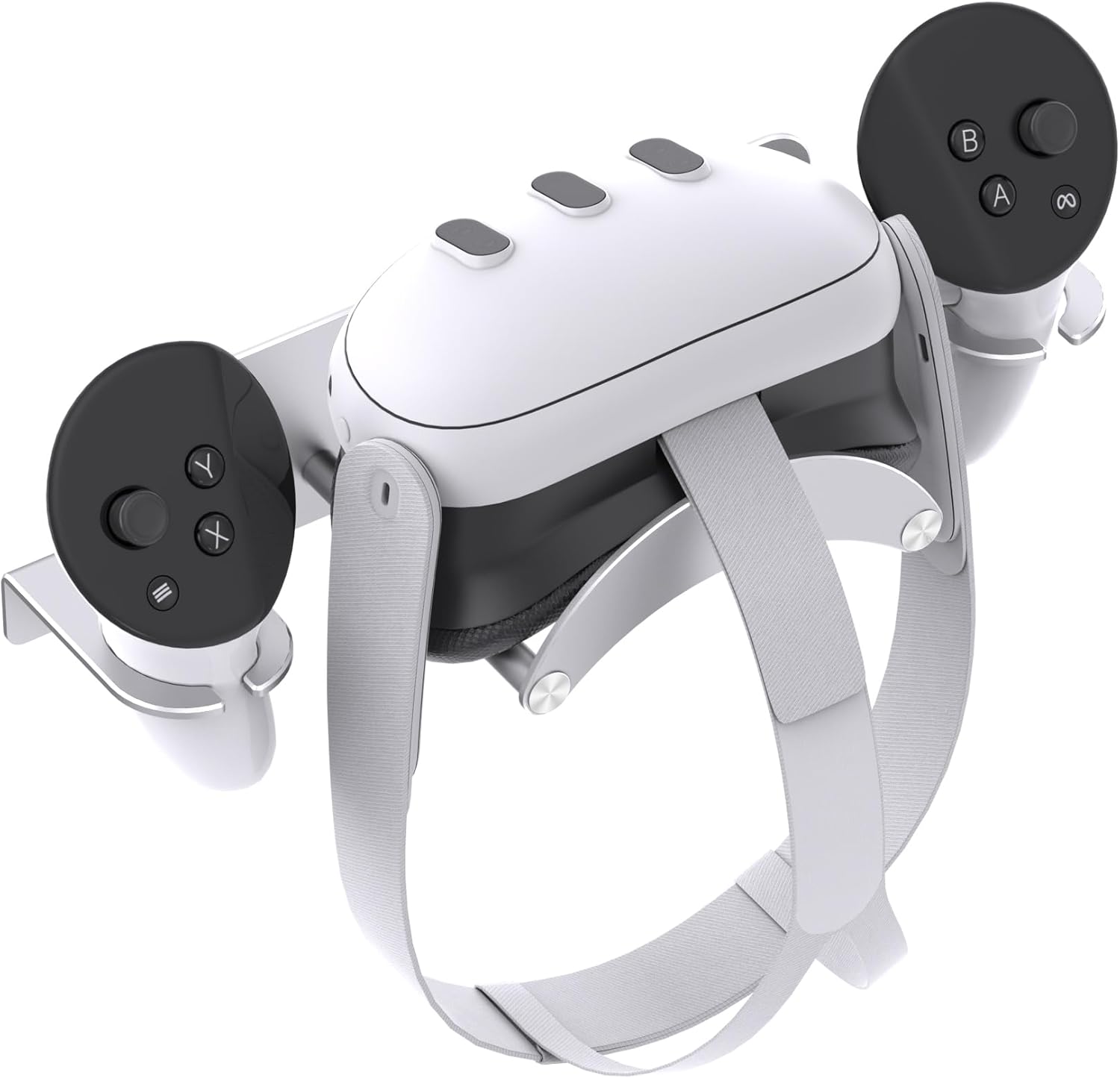 VR Wall Mount – Compatible with Meta Oculus Quest 3S/3/2/Pro/Rift-S, Aluminium VR Headset & Controller Hanger with Two Storage Options