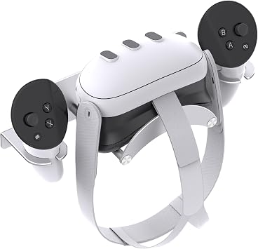 VR Wall Mount - Compatible with Meta Oculus Quest 3S/3/2/Pro/Rift-S, Aluminium VR Headset & Controller Hanger with Two Storage Options