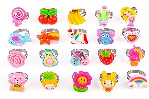 Little Girls Colorful Adjustable Rings Set