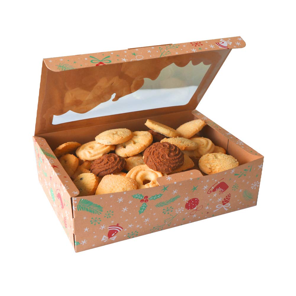 12 Weihnachts-Keksboxen Mit Fenster – Robuste Kraftpappe, Ideal Für Plätzchen, Cupcakes & Geschenke