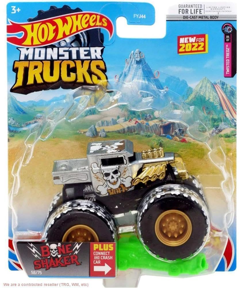 Amazon.com: Hot Wheels Monster Trucks Bone Shaker, Connect and