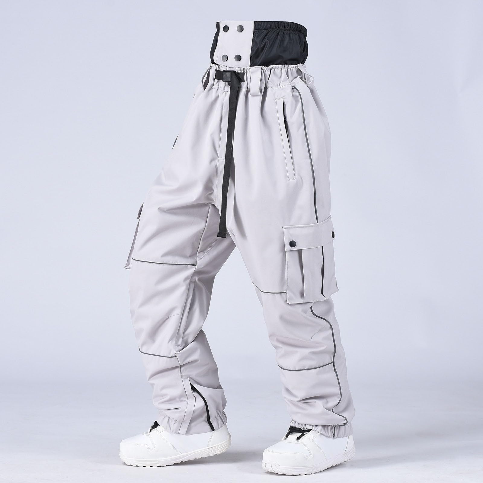 Sunnyuk Completo Sci Uomo Salopette Sci Taglie Forti Tuta Impermeabile Elasticizzati Pantalone Invernale Montagna Pantaloni da Neve Snowboard Termici Curvy