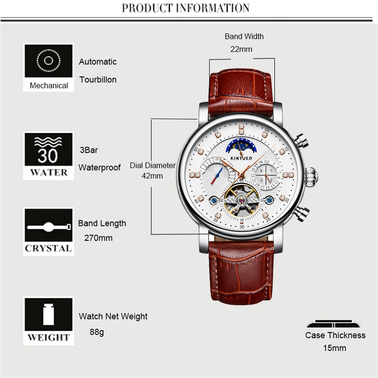 2025 LIGE Orologi da uomo Orologio meccanico automatico Tourbillon Orologio sportivo in pelle Casual Business Orologio da polso retrò Relojes Hombre  1511