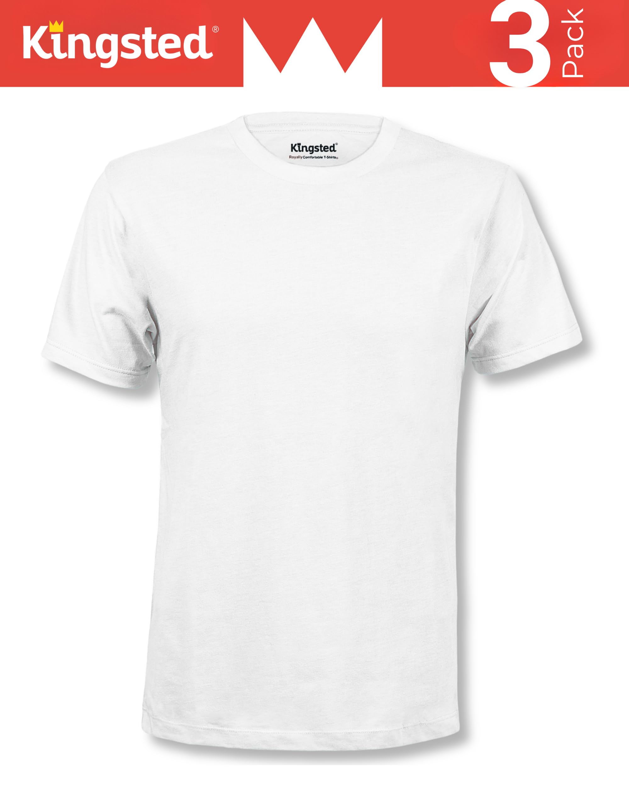 Kingsted Camisetas Clásicas de Color Liso para Hombre