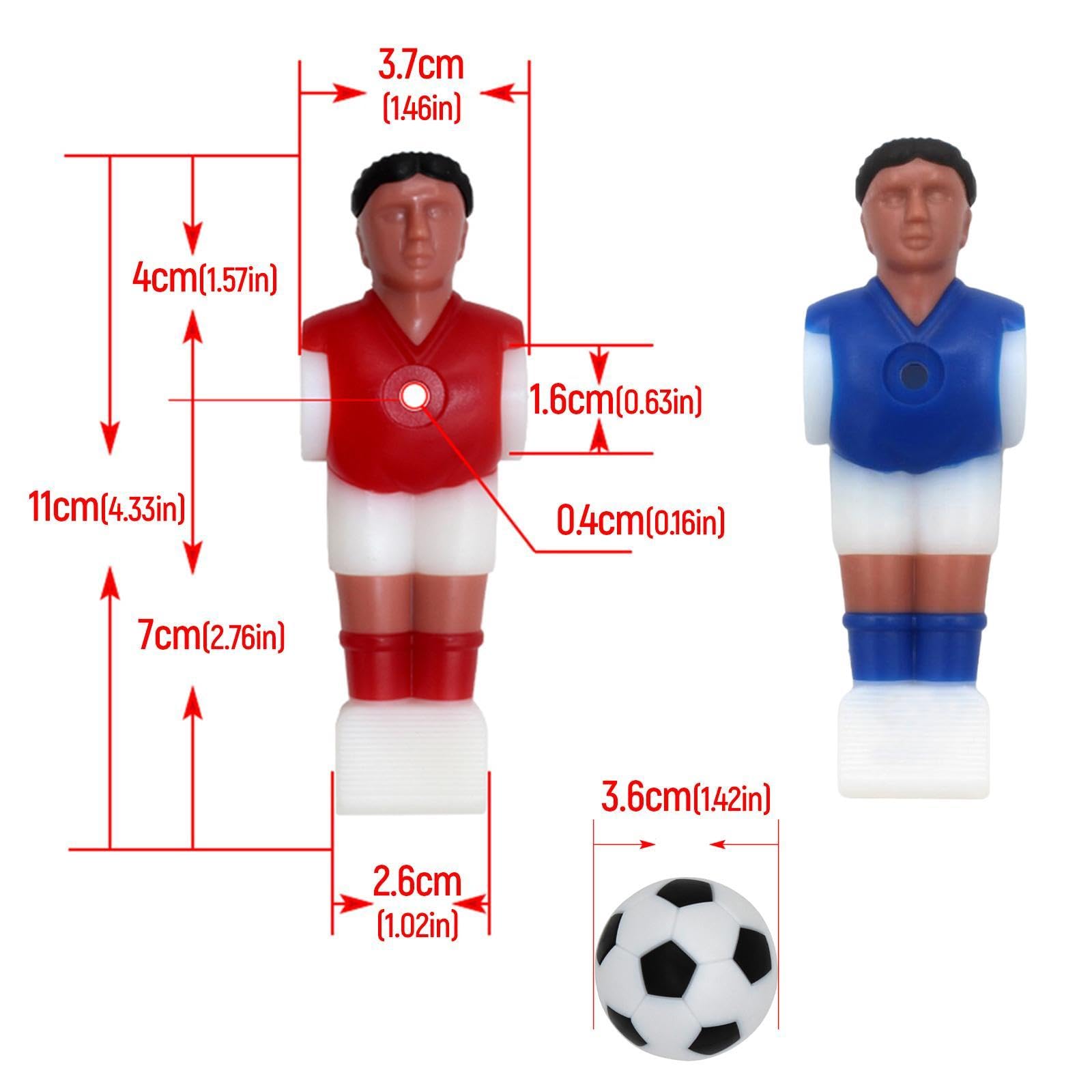 22 Pezzi di Ricambio per Biliardino da Calcio, Biliardino con Palla, Giocatore di Calcio da Tavolo, Accessorio per Gioco di Calcio Balilla, Stile 1