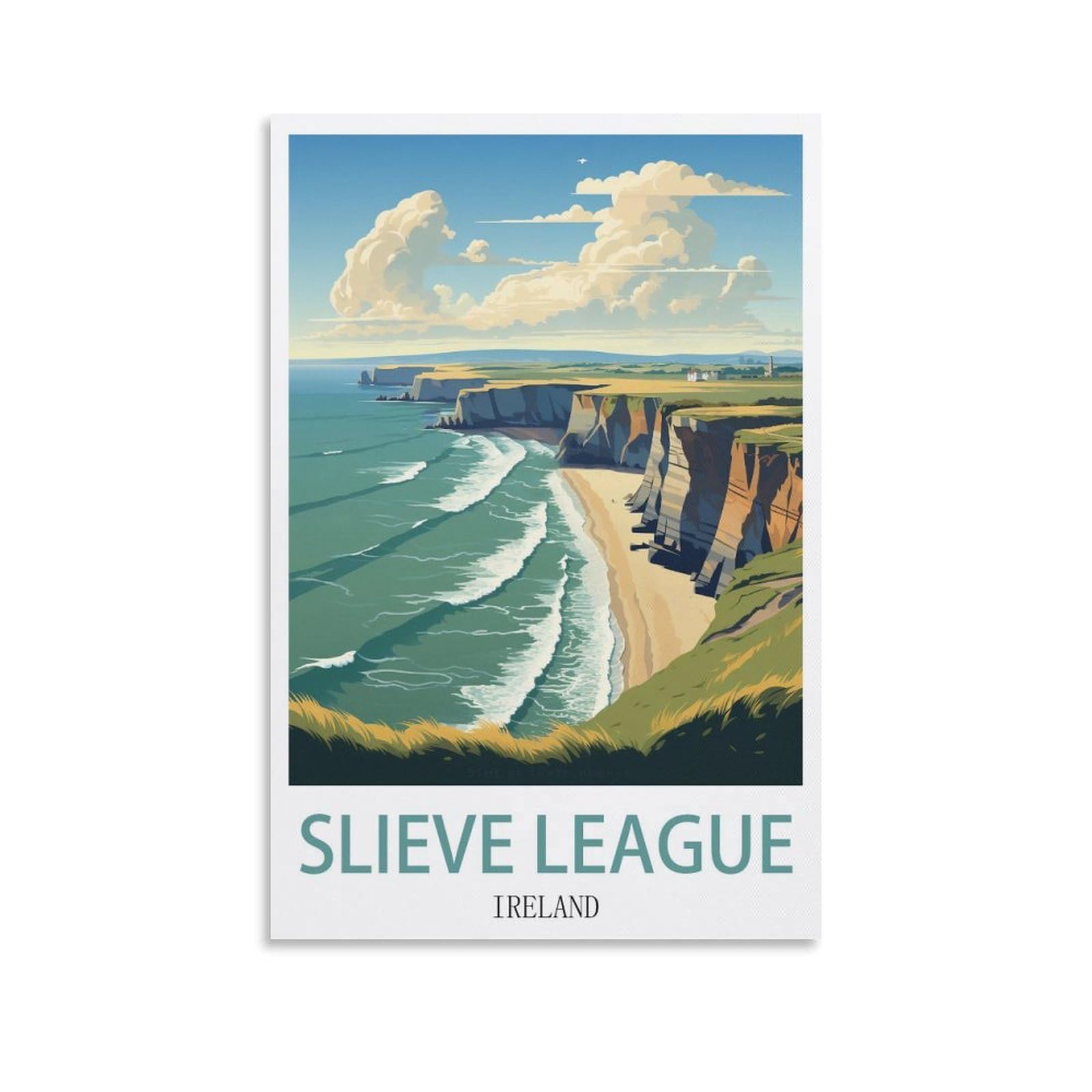 Ezmlfa S121 Diy 5D Diamond Art Painting Kits,Slieve League Ireland Colourful Rhinestone Diamond Arts Kits For Beginners, Perfect Home Wall Decor Gifts 40X40cm
