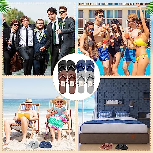 Image of Unittype Flip Flops Bulk for Wedding Guest Slippers Wedding Flip Flops with Cards Bags for Pool Beach Party