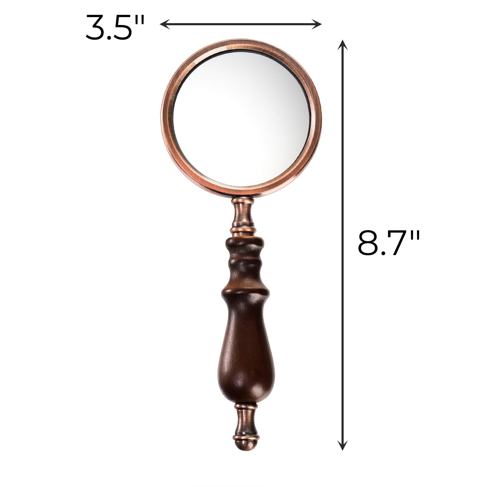 Hiceeden 10X Antique Magnifying Glass, Brass Handheld Magnifier with Wooden Handle, Decorative Reading Magnifying Lens, Vintage Gift for Elderly, Senior