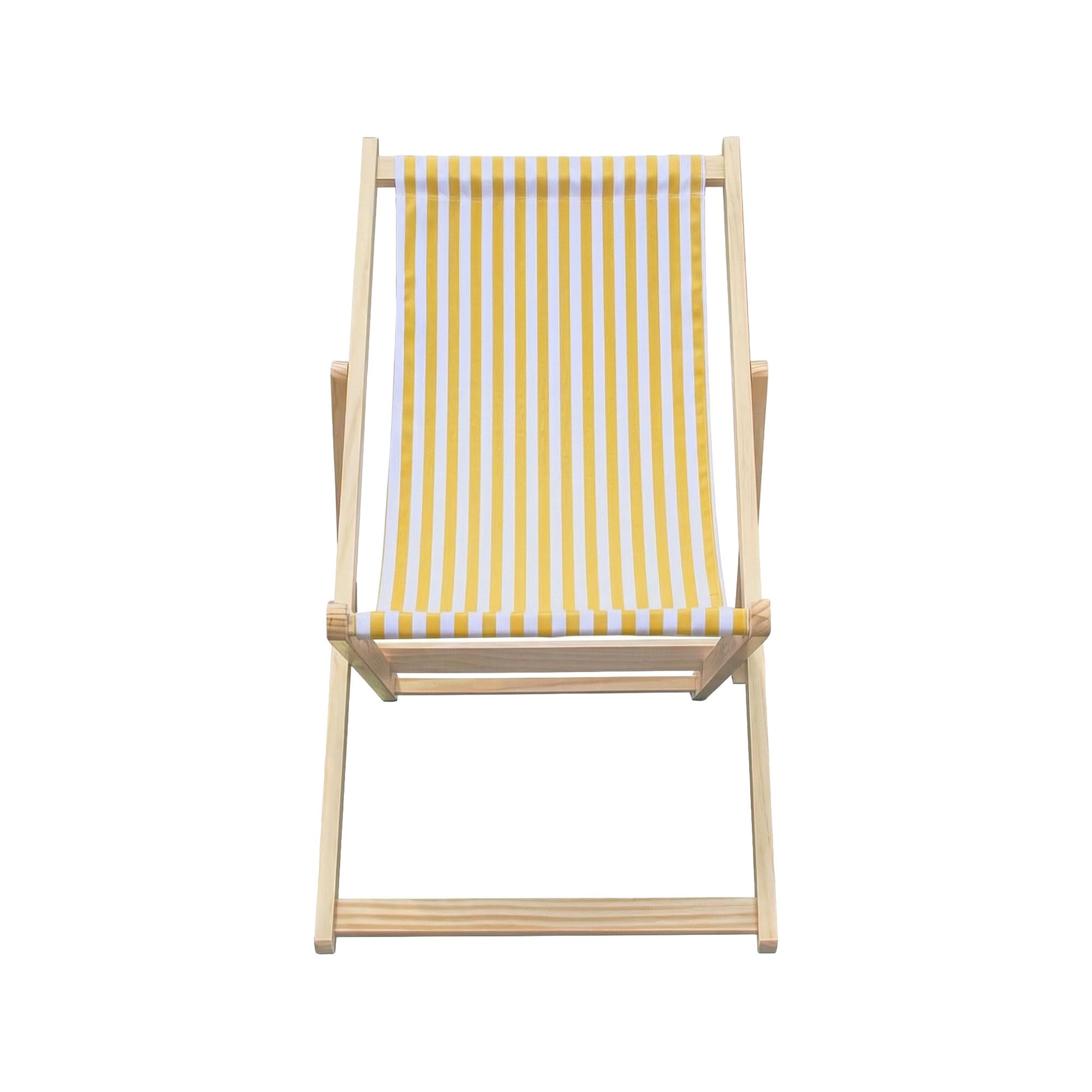 FRANKYSTAR® Támesis – Juego de 2 tumbonas de madera maciza y textileno, color amarillo