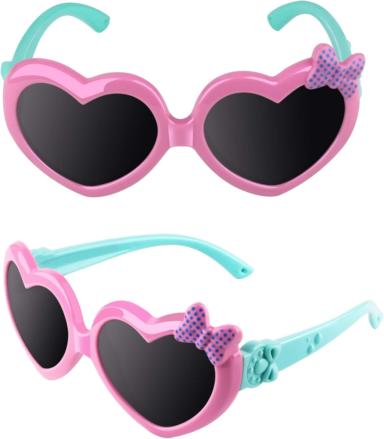 CGID Soft Rubber Kids Girls Heart shaped Polarized Sunglasses for Children,K78 : Clothing, Shoes & Jewelry