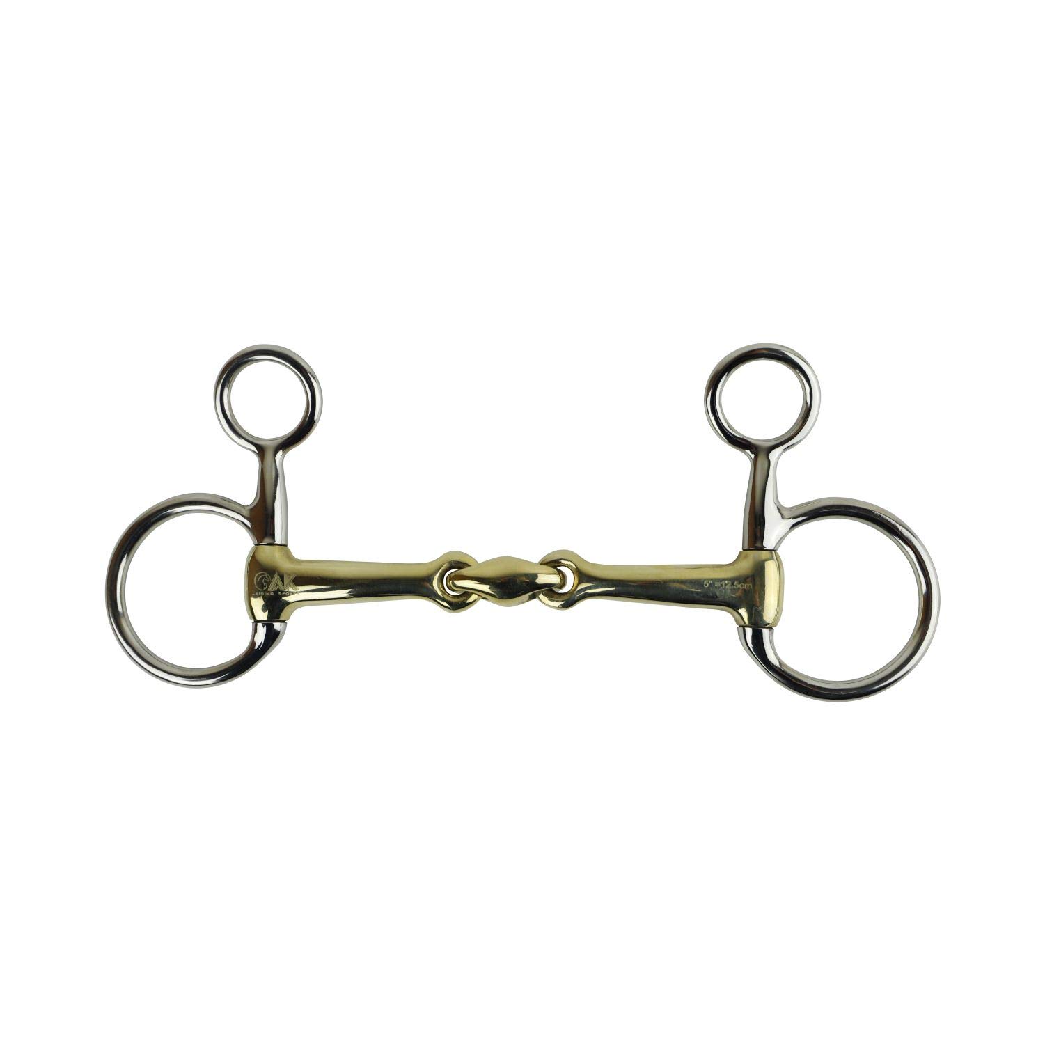 AK Hanging Cheek Baucher Horse Riding Bit with Lozenge in German Silver AKRS-2616 (4.75'', German-Silver)