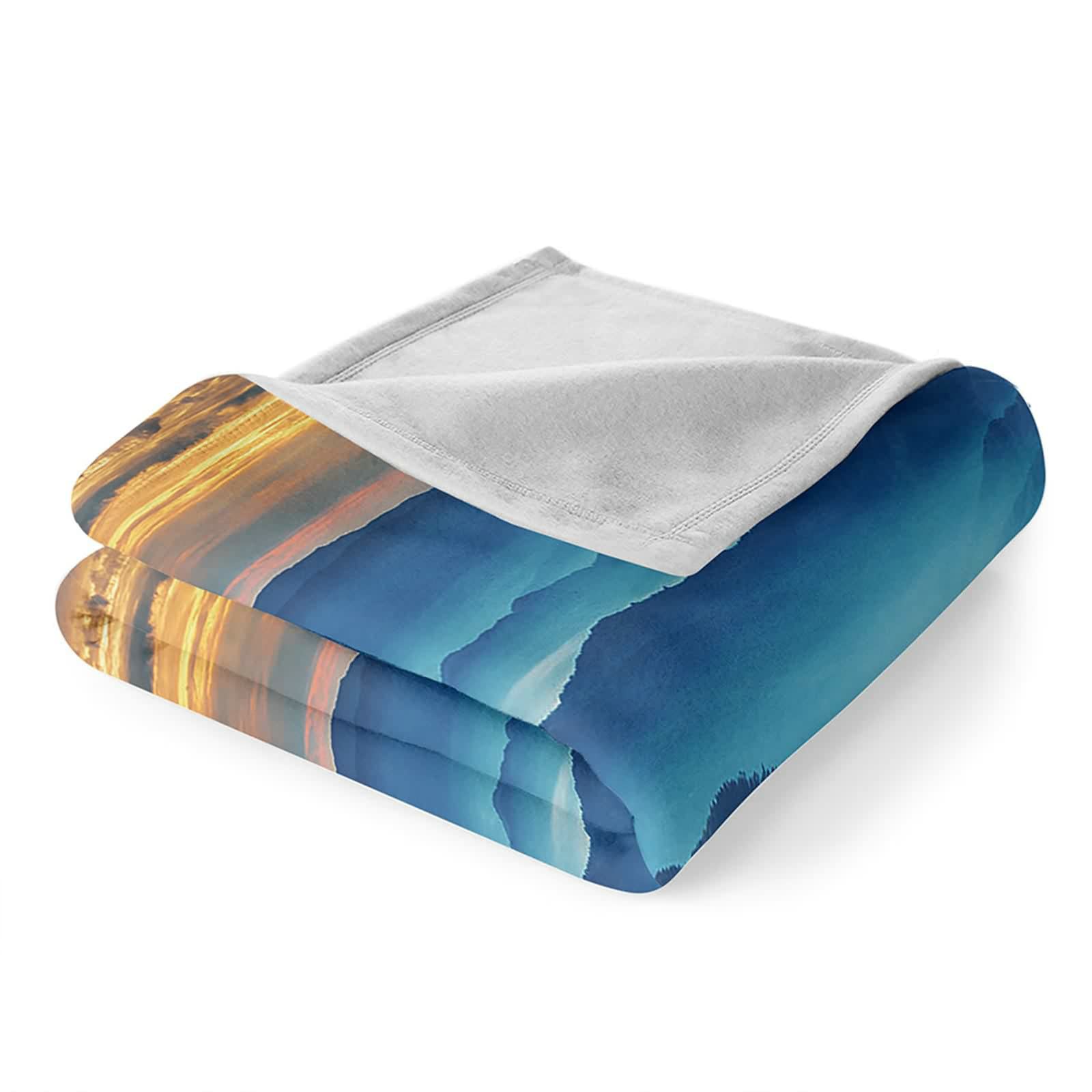Aeici Couverture Polaire, Couverture Plaid Polaire Couverture 160x200 cm Montagnes Couverture Canapé pour Salon Lit