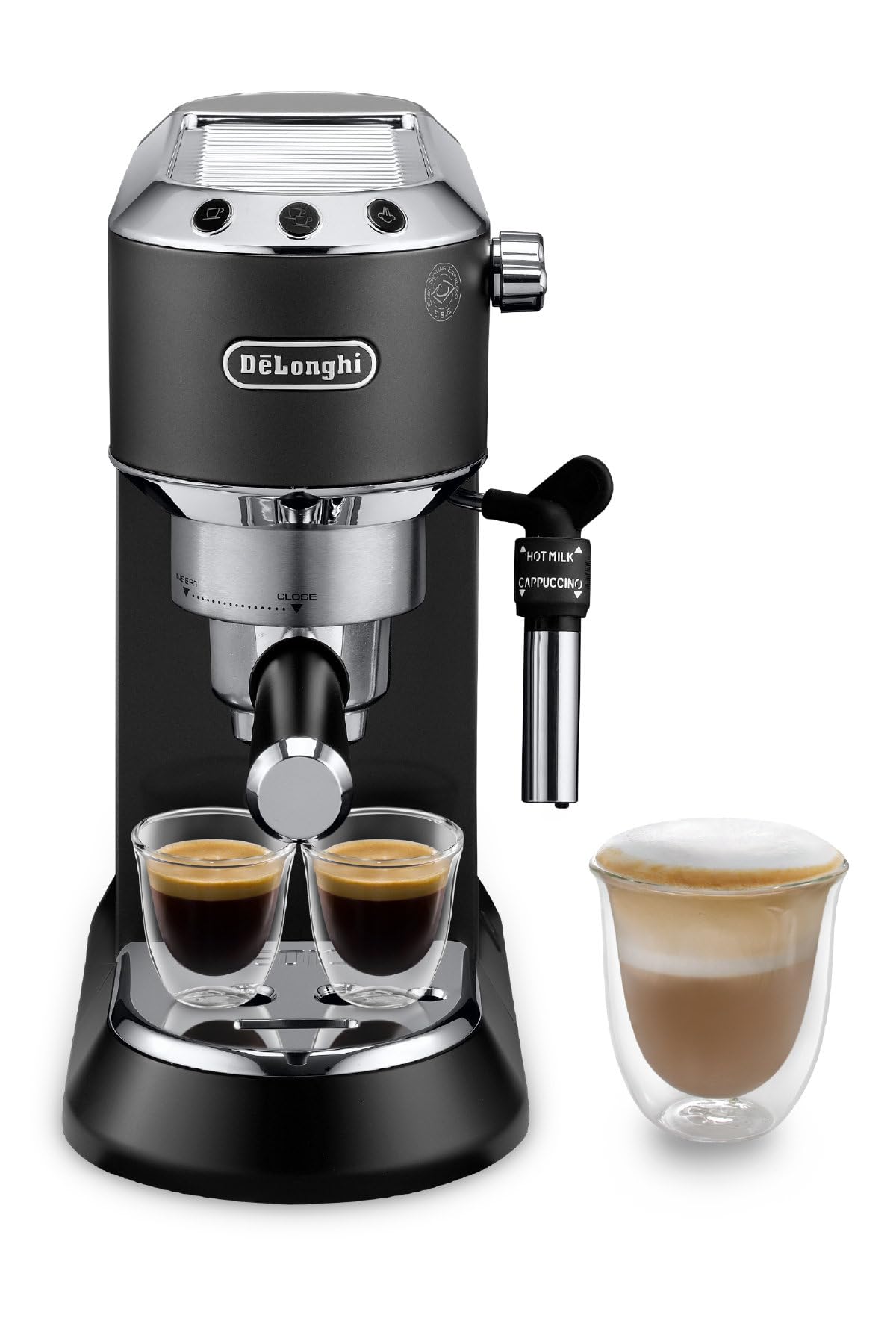 De'LonghiDedica Pump Espresso Manual Coffee Machine | Cappuccino, Latte Macchiato With Milk Frother | Thermo Block Heating System For Accurate Temperature | Easy To Clean | EC685.BK (Black)