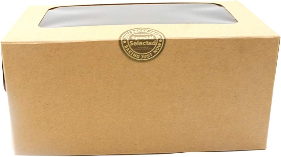 White/Brown Bakery Cupcake Box with Display Window & Cupcake Insert Fits 2 Standard Size Cupcakes and Muffins-25 Sets (brown)