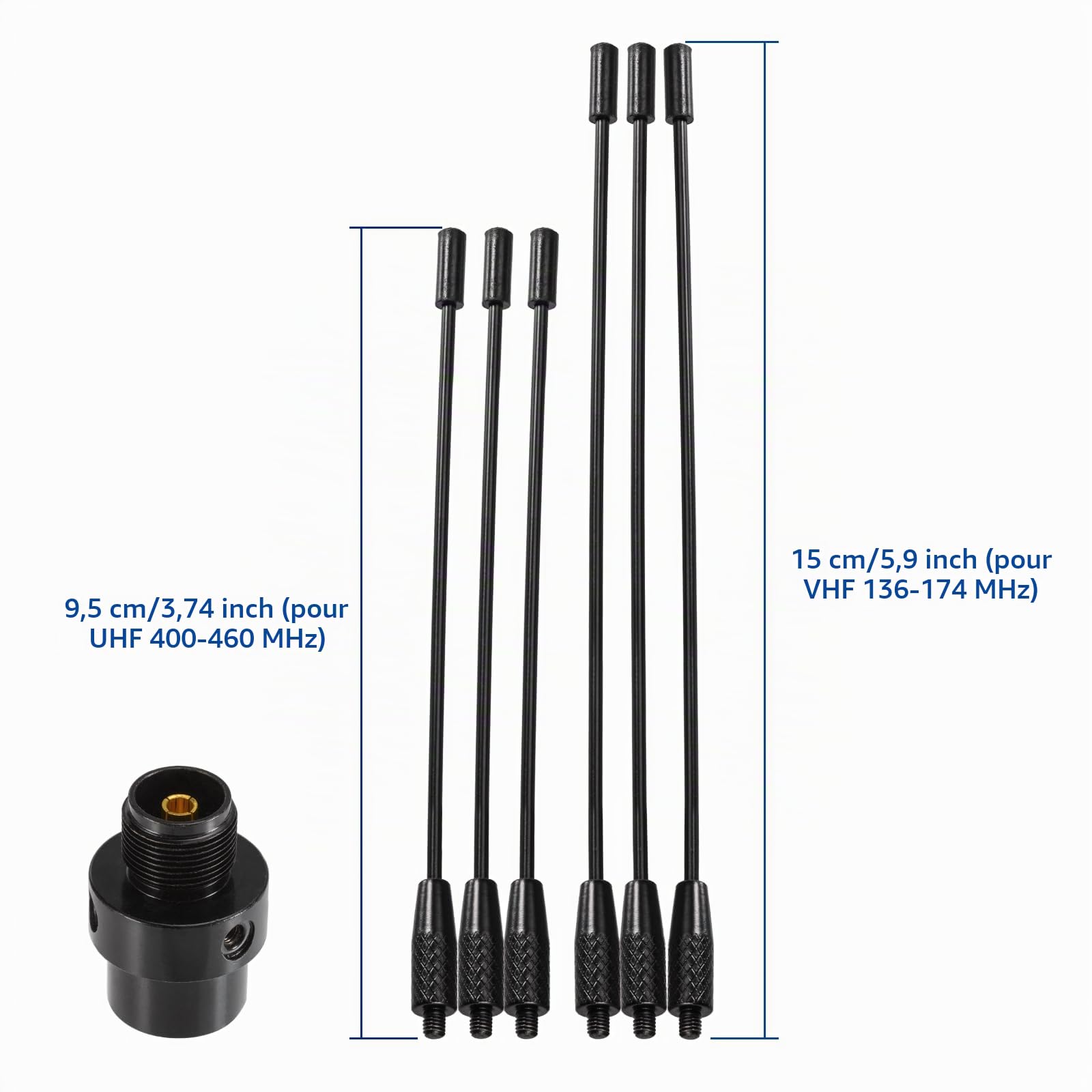 Bingfu Antenne VHF UHF Vehicule Camion Mâle PL259 avec Kit de Plan de Masse