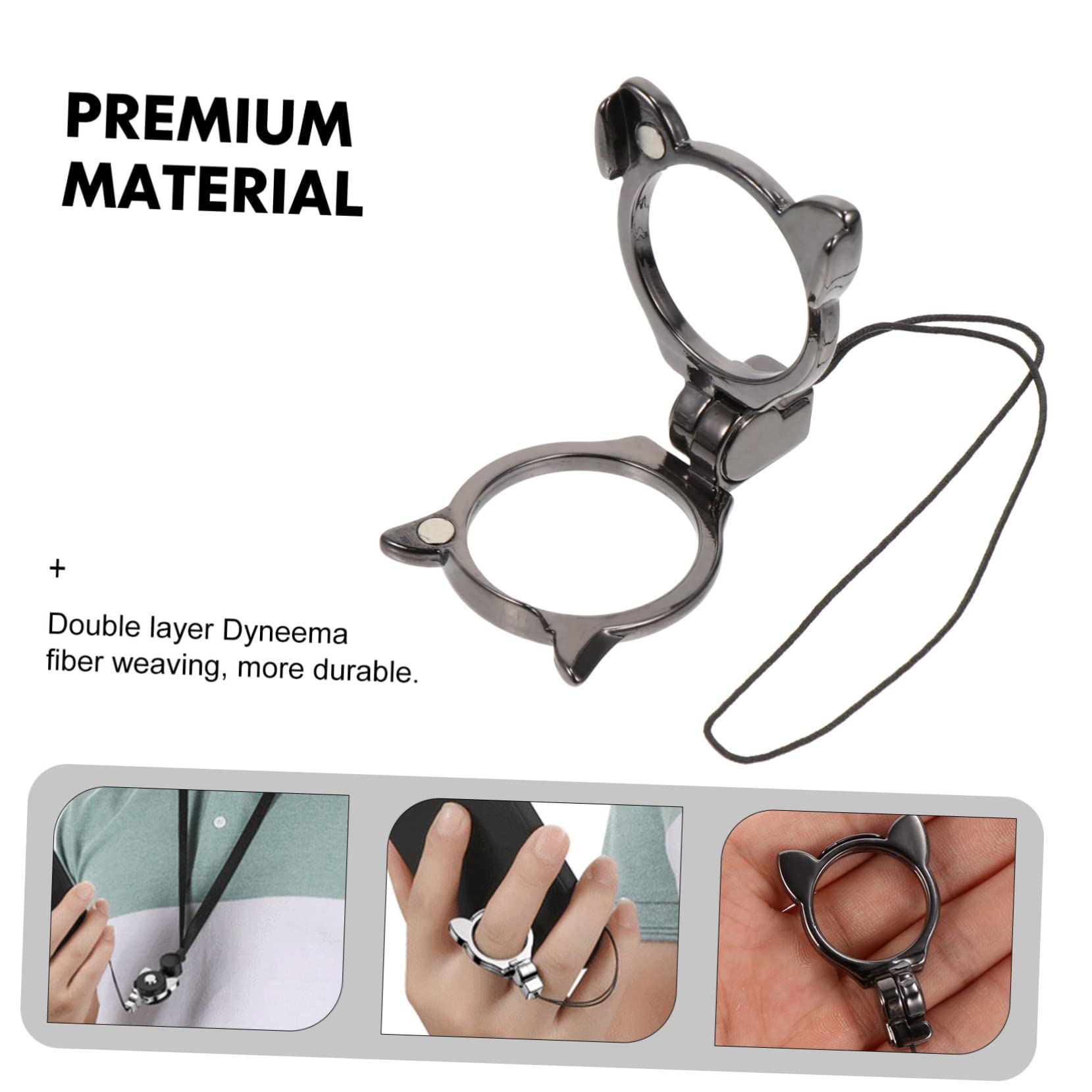 3 Stk Halterungsring Anti-verlorenes Telefonband Hals Telefonseil Cartoon-telefon-lanyard Telefon-lanyard-hals Schlüsselband Telefon Seil Klingelton Handy Zinklegierung Fingerknopf